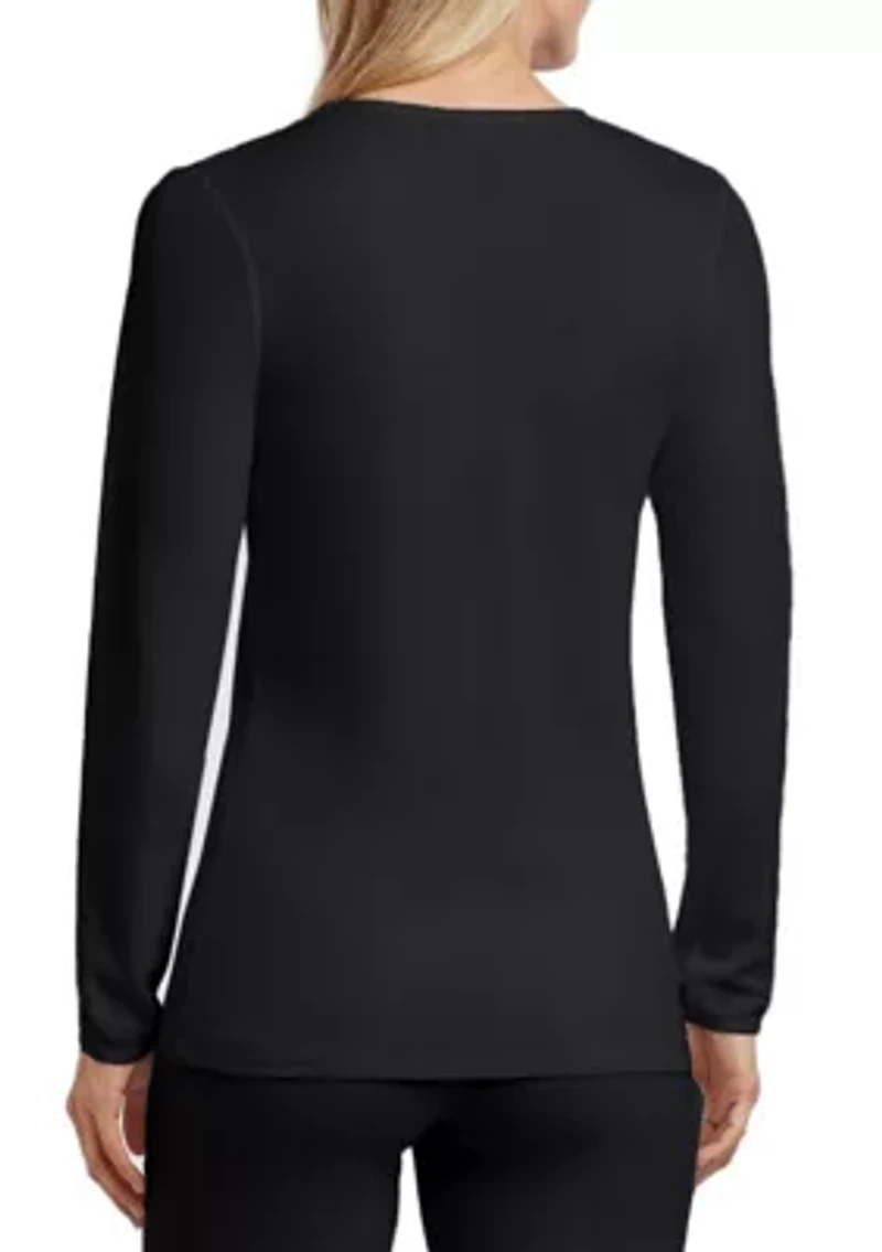 Women's Softwear Lace Edge Long Sleeve V Neck