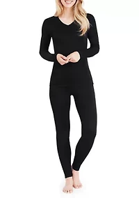 Women's Softwear Lace Edge Long Sleeve V Neck