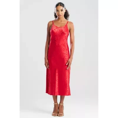 Scroll Satin Jacquard Scoop Neck Gown