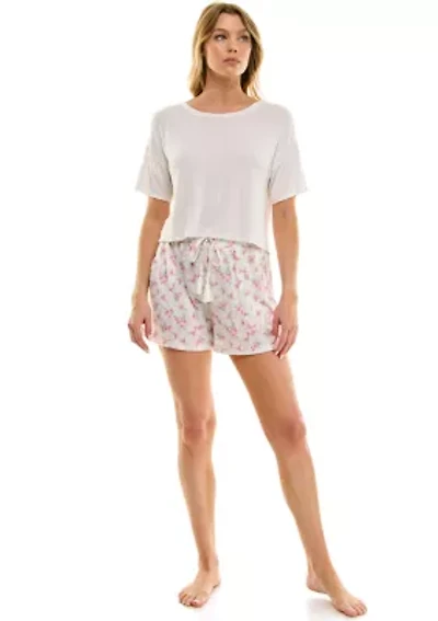 Two Piece Knit Boxer Pajama Set