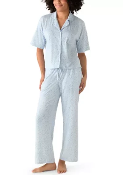 Women's Short Sleeve Notch Pajama Set