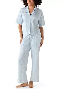 Women's Short Sleeve Notch Pajama Set