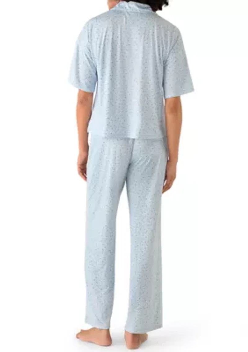 Women's Short Sleeve Notch Pajama Set
