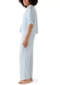 Women's Short Sleeve Notch Pajama Set