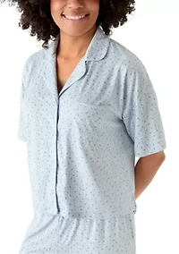Women's Short Sleeve Notch Pajama Set
