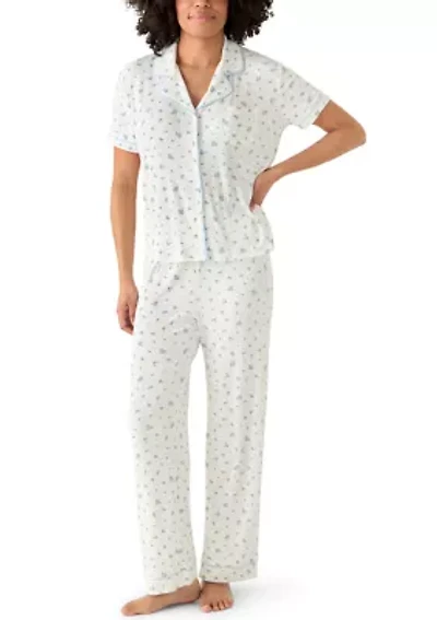 Women's Short Sleeve Notch Pajama Set
