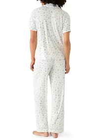 Women's Short Sleeve Notch Pajama Set