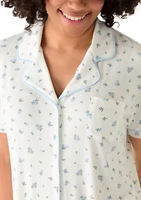 Women's Short Sleeve Notch Pajama Set