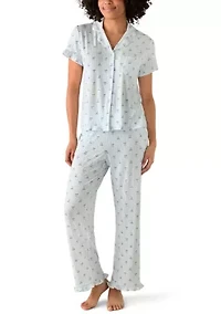 Women's Short Sleeve Notch Pajama Set