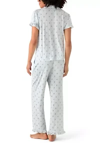 Women's Short Sleeve Notch Pajama Set