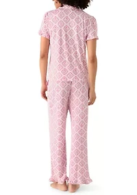 Women's Short Sleeve Notch Pajama Set
