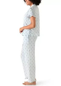 Women's Short Sleeve Notch Pajama Set