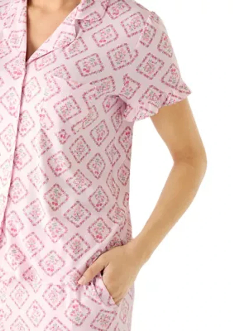 Women's Short Sleeve Notch Pajama Set