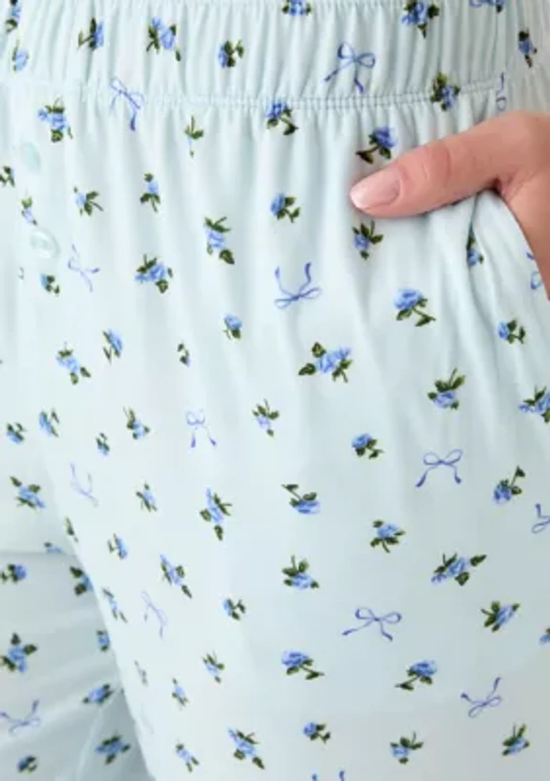 Women's Knit Boxer Pants Set