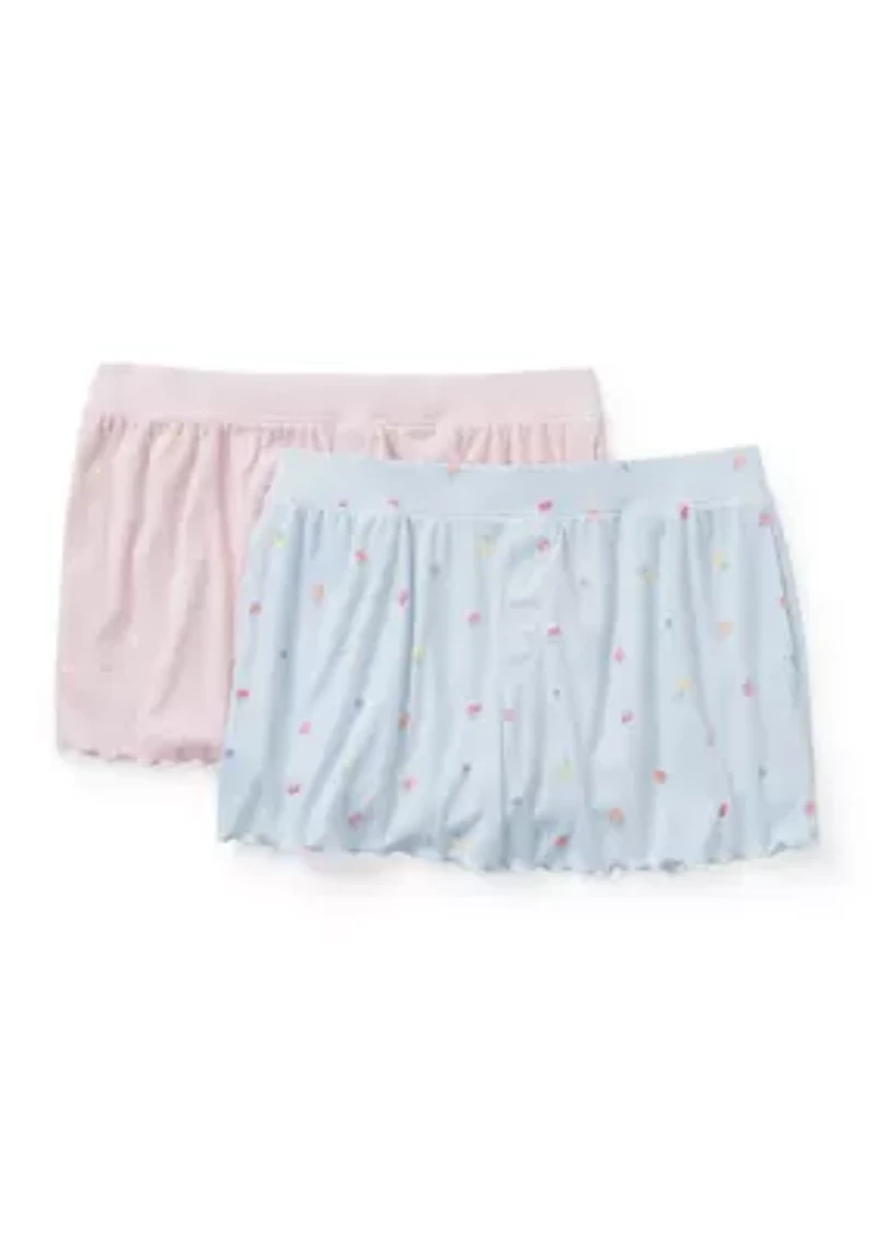 Women's 2 Pack Ribbed Knit Boxer Set