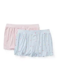 Women's 2 Pack Ribbed Knit Boxer Set