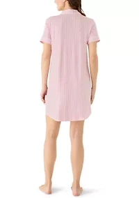 Women's Short Sleeve Notch Collar Sleepshirt