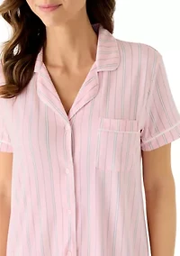 Women's Short Sleeve Notch Collar Sleepshirt