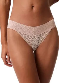 Logo Lace Low Rise Bikini Panty