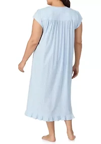 Women's Short Sleeve Long Nightgown