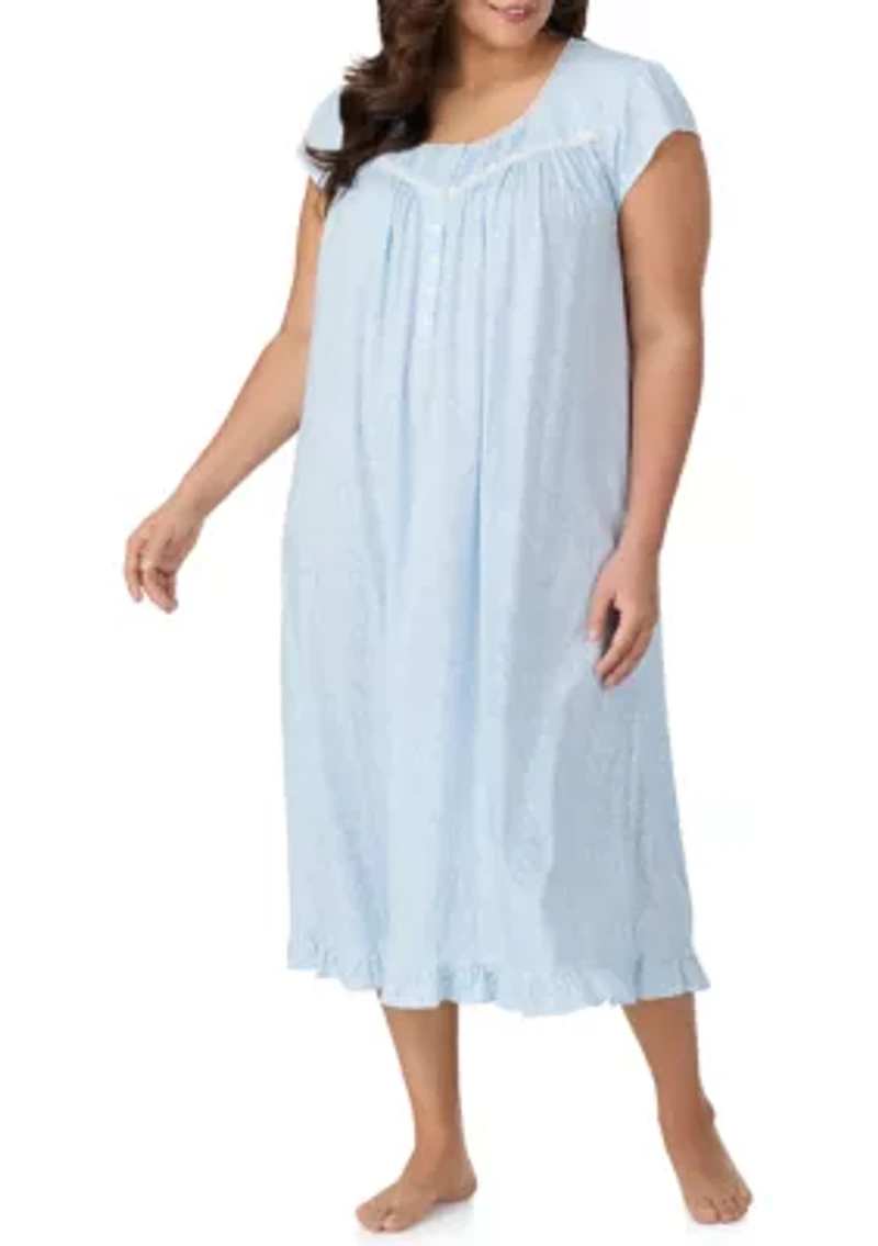 Women's Short Sleeve Long Nightgown