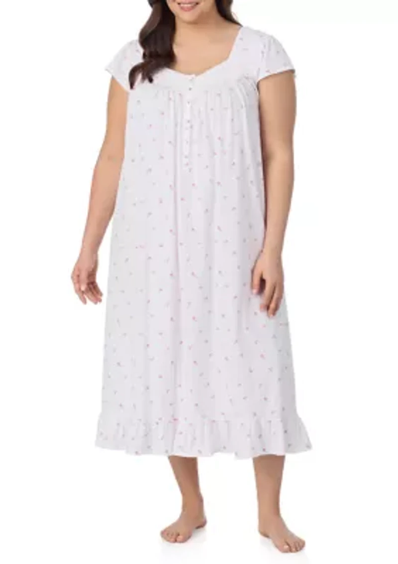 Plus Sleeve Long Knit Nightgown