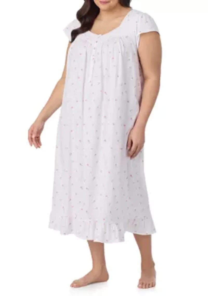 Plus Sleeve Long Knit Nightgown