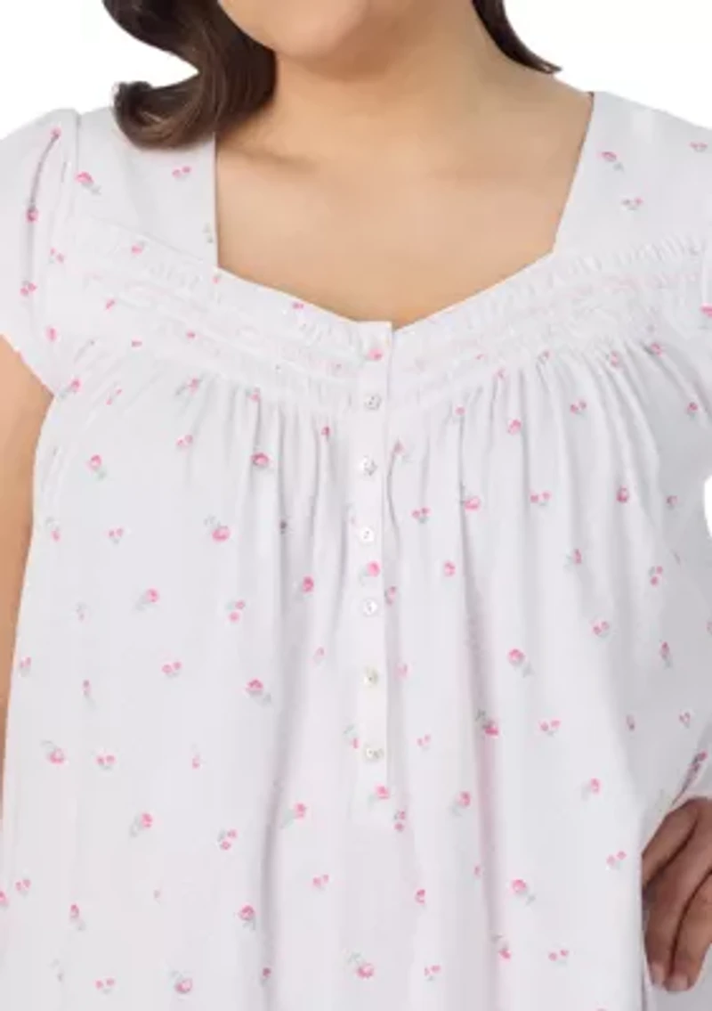 Plus Sleeve Long Knit Nightgown