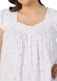 Plus Sleeve Long Knit Nightgown