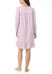 Long Sleeve Short Nightgown