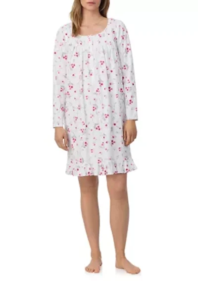 Long Sleeve Printed Nightgown
