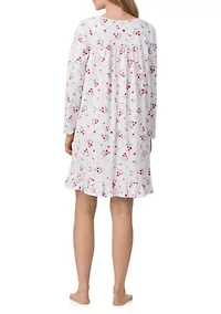 Long Sleeve Printed Nightgown