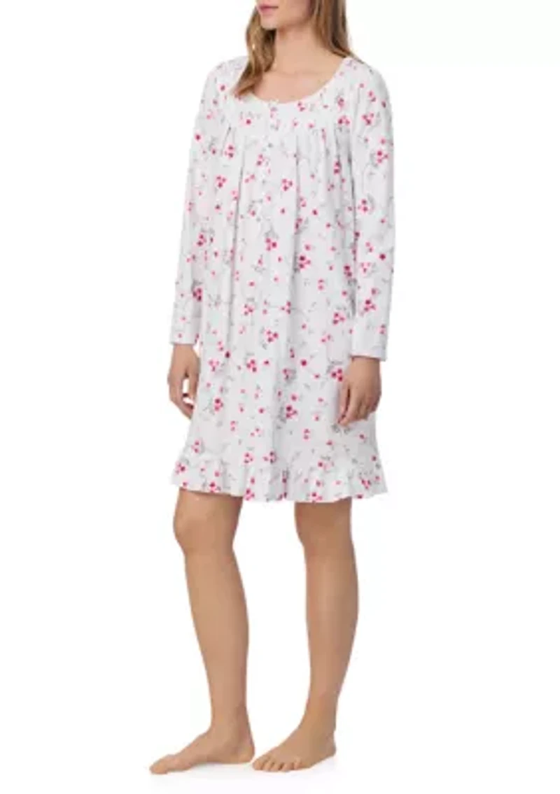 Long Sleeve Printed Nightgown