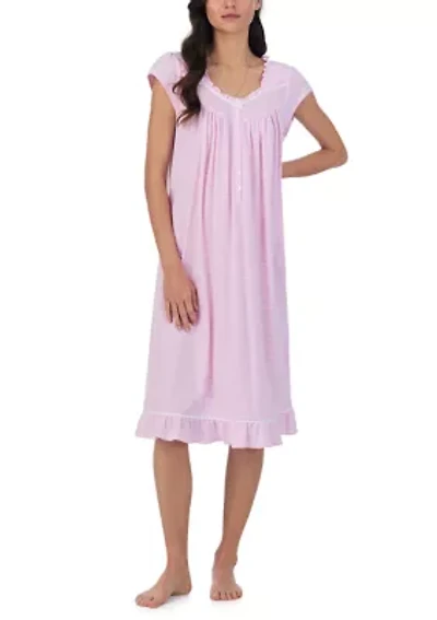 Cotton Rich Yarn Dye Stripe Knit Waltz Nightgown