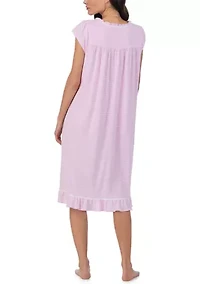 Cotton Rich Yarn Dye Stripe Knit Waltz Nightgown