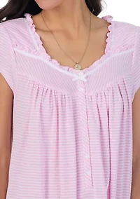 Cotton Rich Yarn Dye Stripe Knit Waltz Nightgown