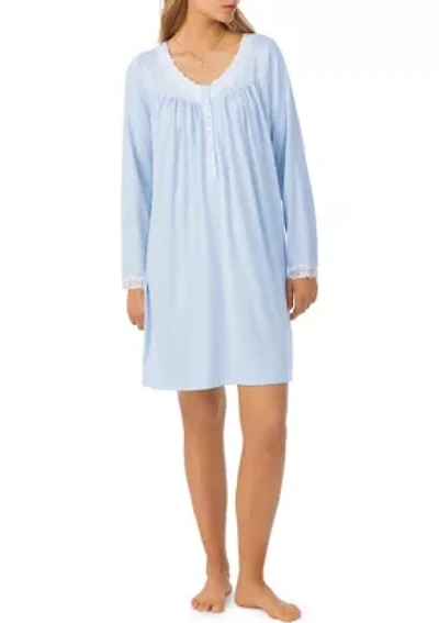 Sweater Knit Short Long Sleeve Nightgown