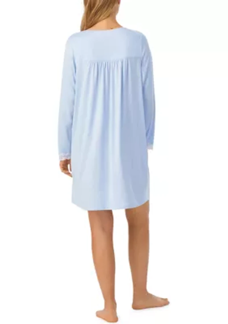 Sweater Knit Short Long Sleeve Nightgown