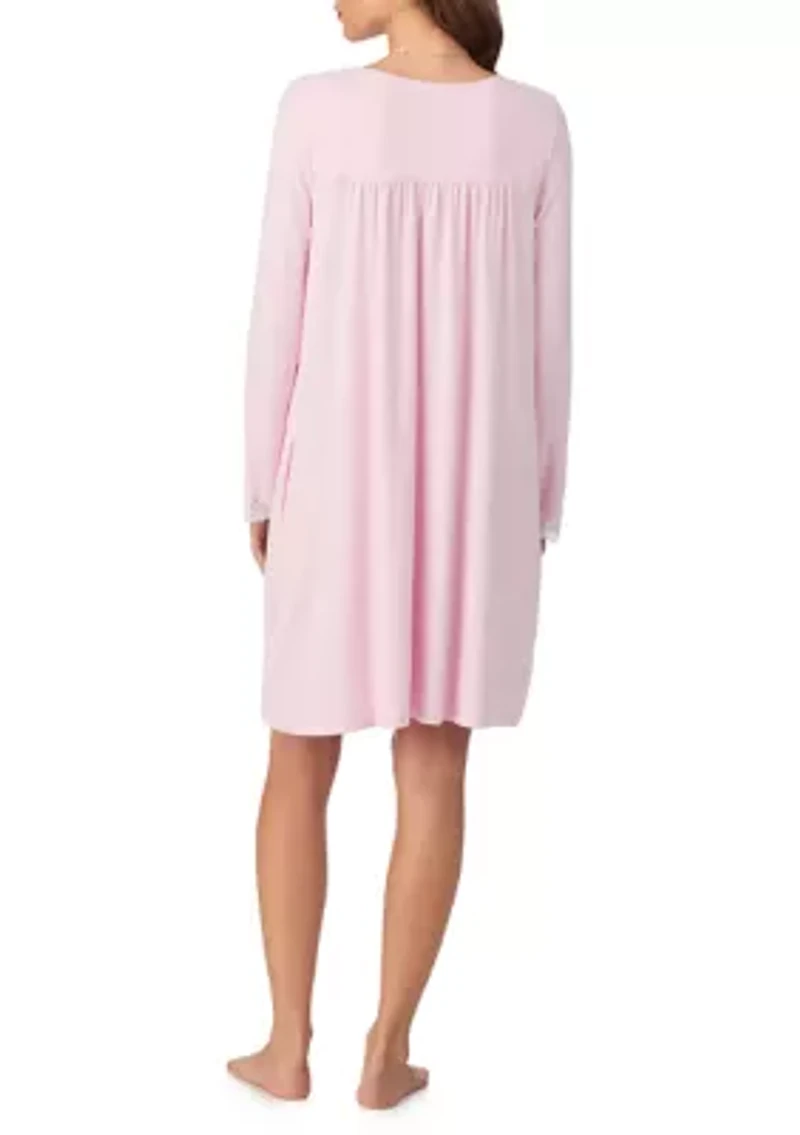 Sweater Knit Short Long Sleeve Nightgown