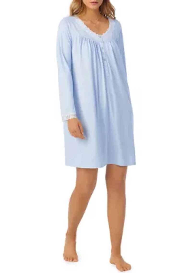 Sweater Knit Short Long Sleeve Nightgown