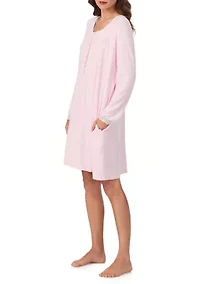 Sweater Knit Short Long Sleeve Nightgown