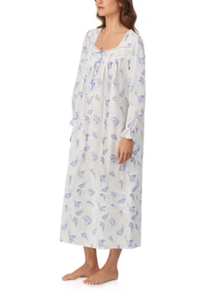 Printed Sweetheart Neck Nightgown