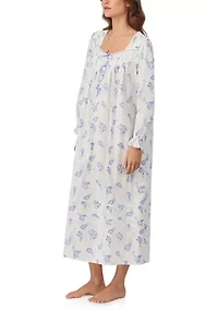 Printed Sweetheart Neck Nightgown