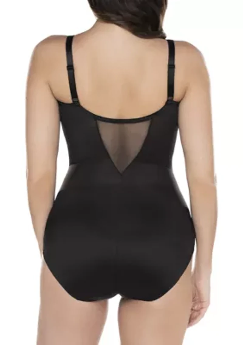 Extra Firm Tummy Control Underwire Sheer Trim Bodyshaper - 2783