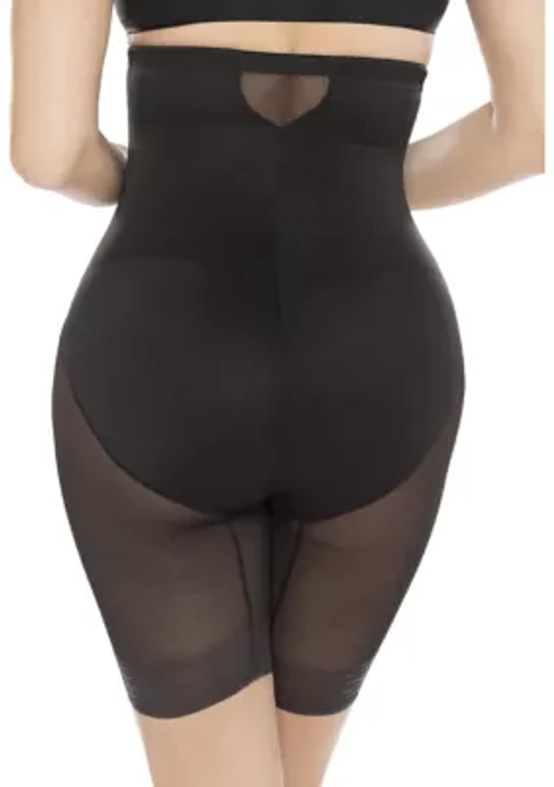 Extra Firm Tummy Control Sheer Trim Thigh Slimmer - 2789