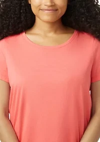 Women's Solid Short Sleeve Scoop Neck Sleep T-Shirt