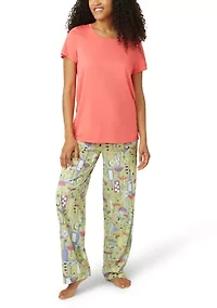 Women's Solid Short Sleeve Scoop Neck Sleep T-Shirt