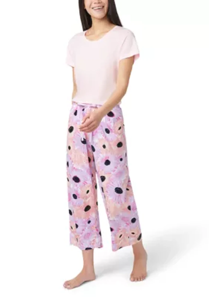 Daisy Delight Printed Capri Pajama Pants
