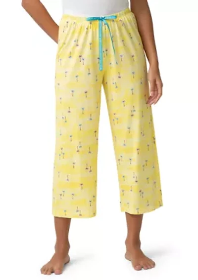 Pocket Palms Capri Pajama Pants