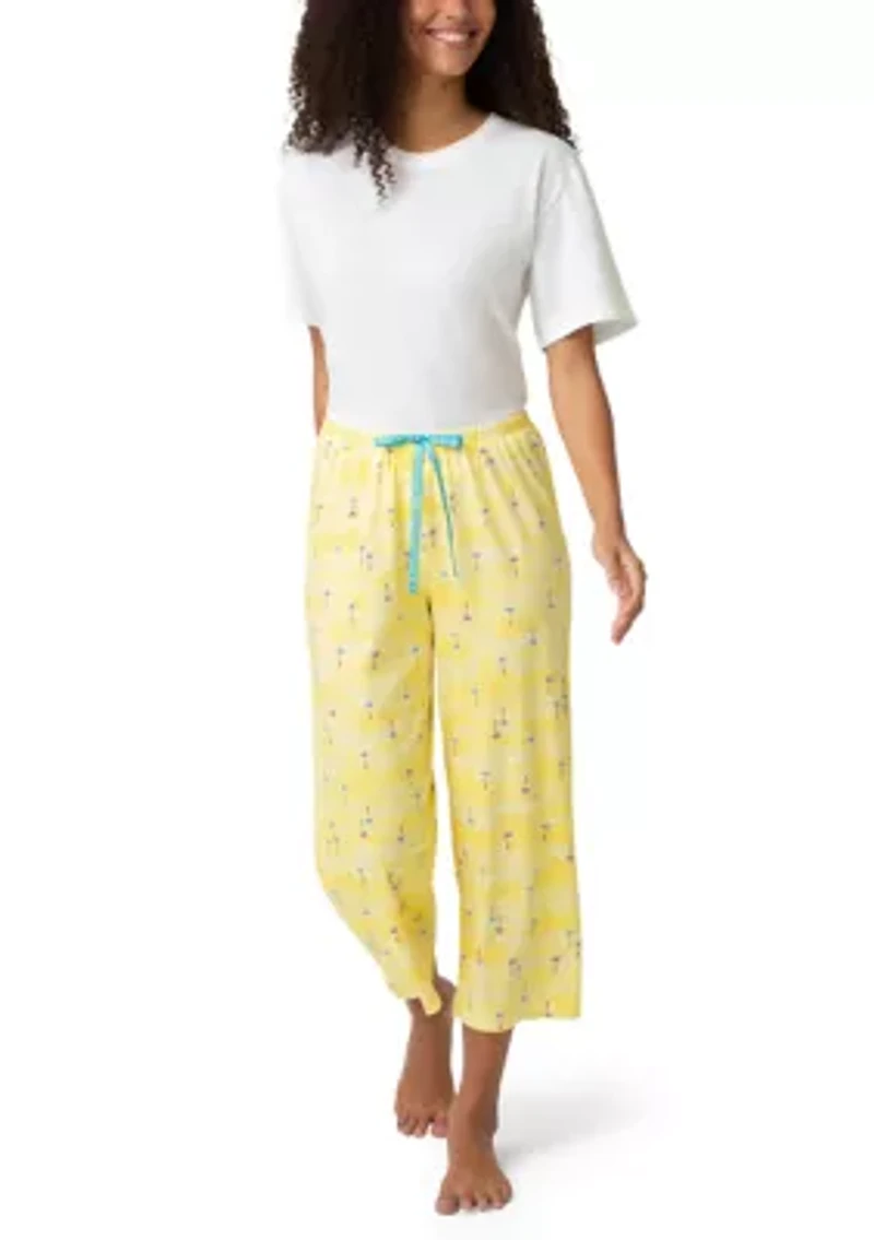 Pocket Palms Capri Pajama Pants